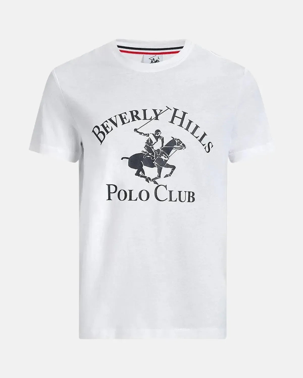 BEVERLY HILLS POLO CLUB-BHPC ICON PRINT MODERN SLIM FIT T-SHIRT GHOST WHITE-NORTHERN THREADS DESIGNER MENSWEAR