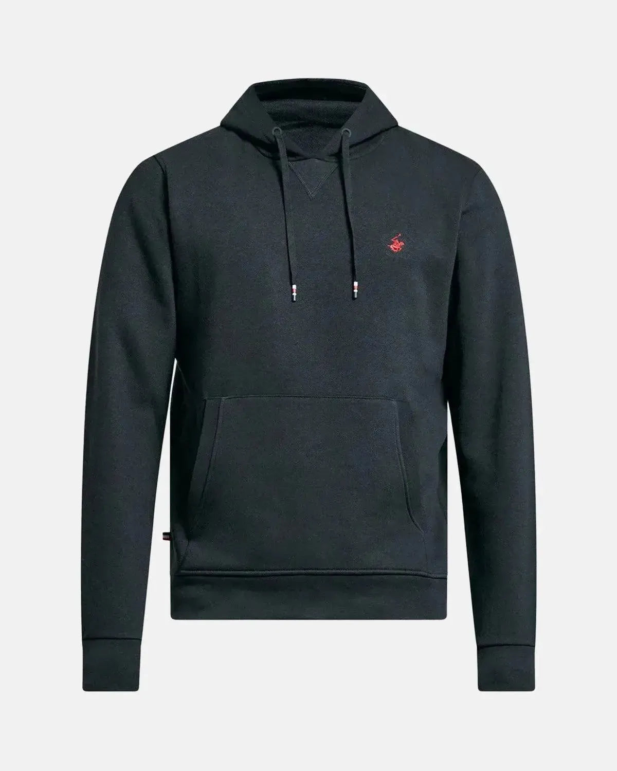 BEVERLY HILLS POLO CLUB-BHPC MODERN SLIM FIT POLO PONY HOODIE BLACK-NORTHERN THREADS DESIGNER MENSWEAR