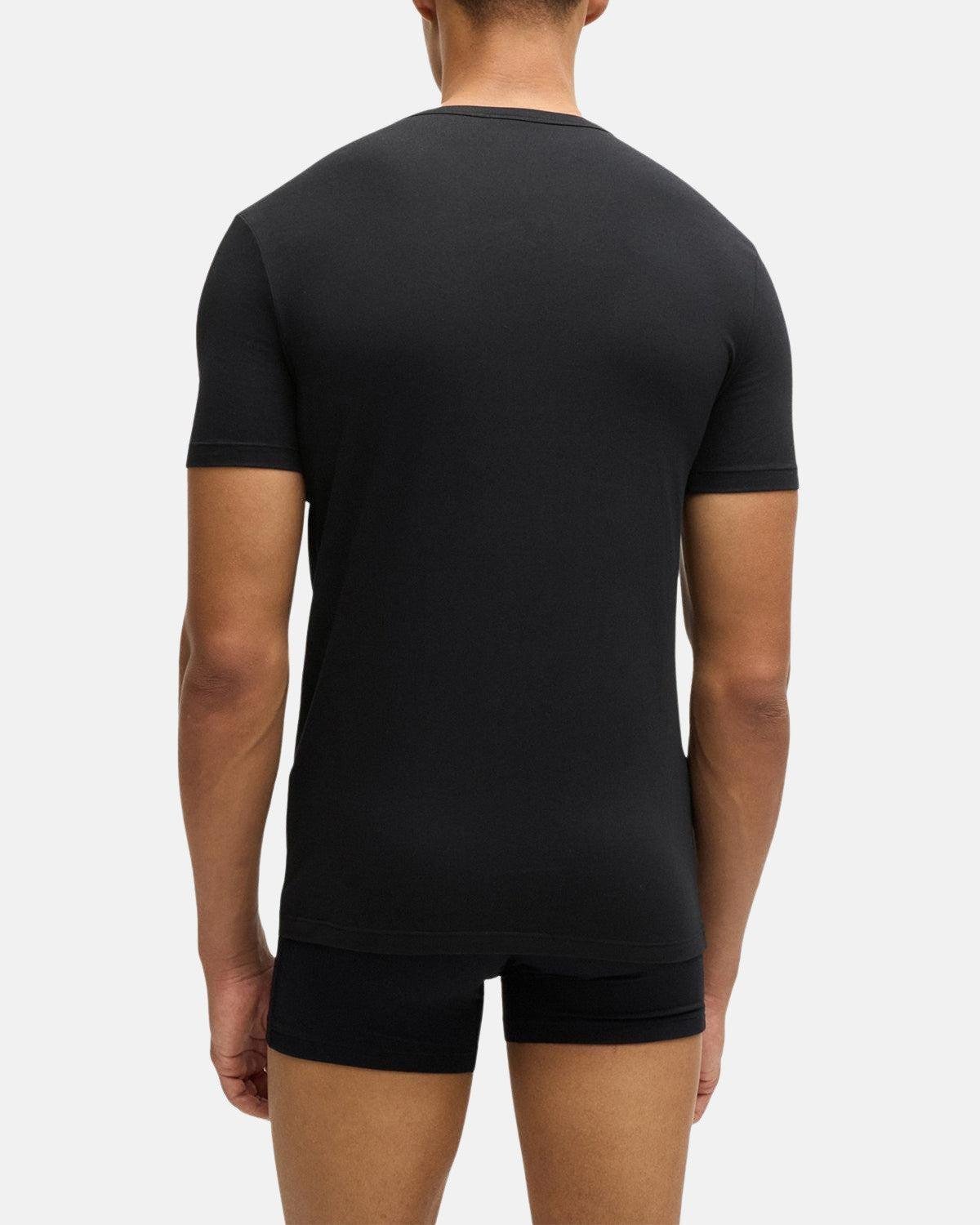 BOSS 2 PACK STRETCH COTTON T - SHIRTS BLACK - northern threads