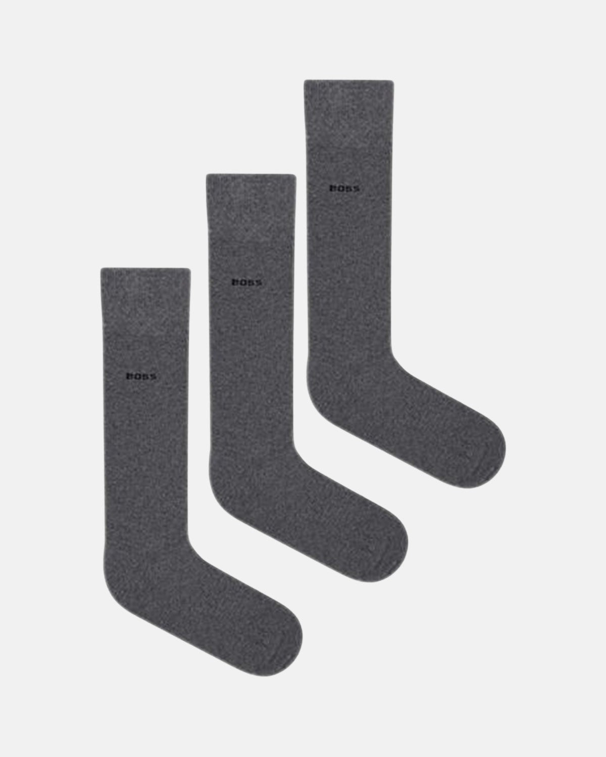 BOSS 3 PACK LOGO CALF SOCKS MID GREY - BOSS-50469366-031-S UK5-8.5 - northern threads uk