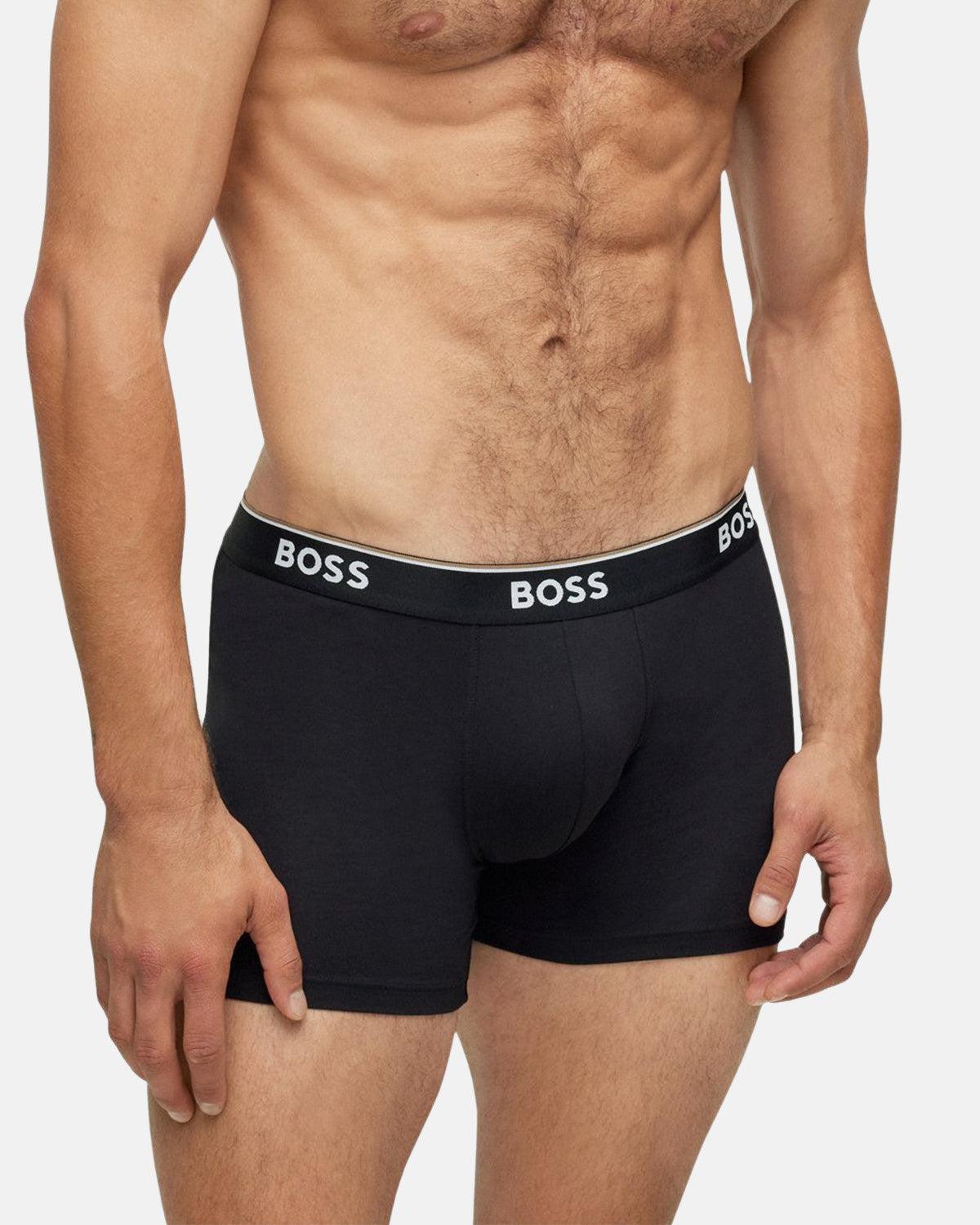 BOSS 3 PACK POWER BOXER BRIEFS BLACK - northern threads