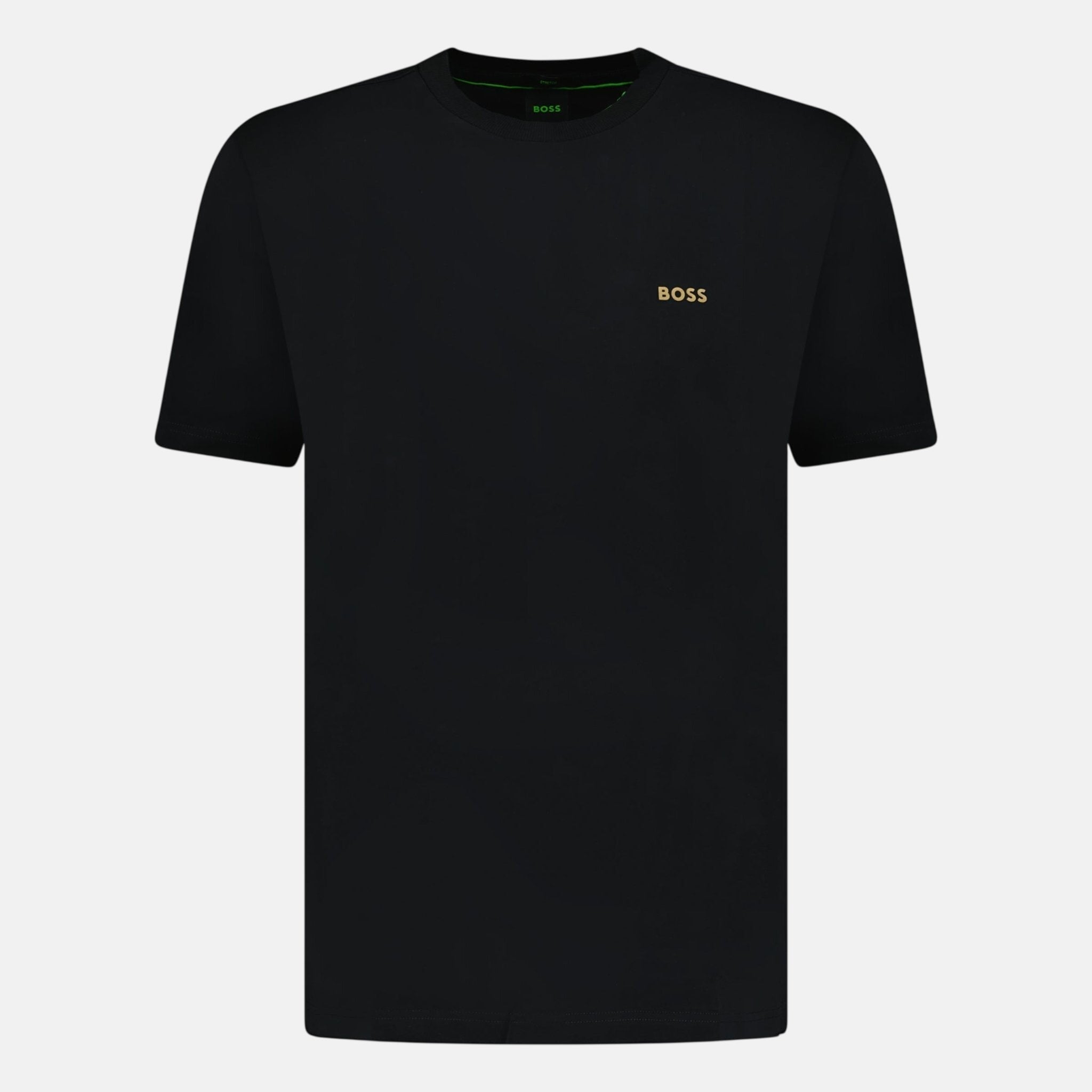 BOSS Active Gold Logo - Print T-Shirt Black - A9 - northern threads uk