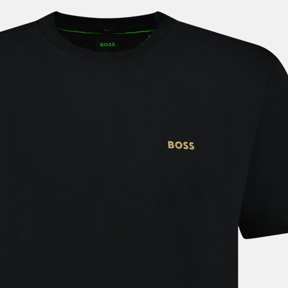 BOSS Active Gold Logo - Print T-Shirt Black - A9 - northern threads uk