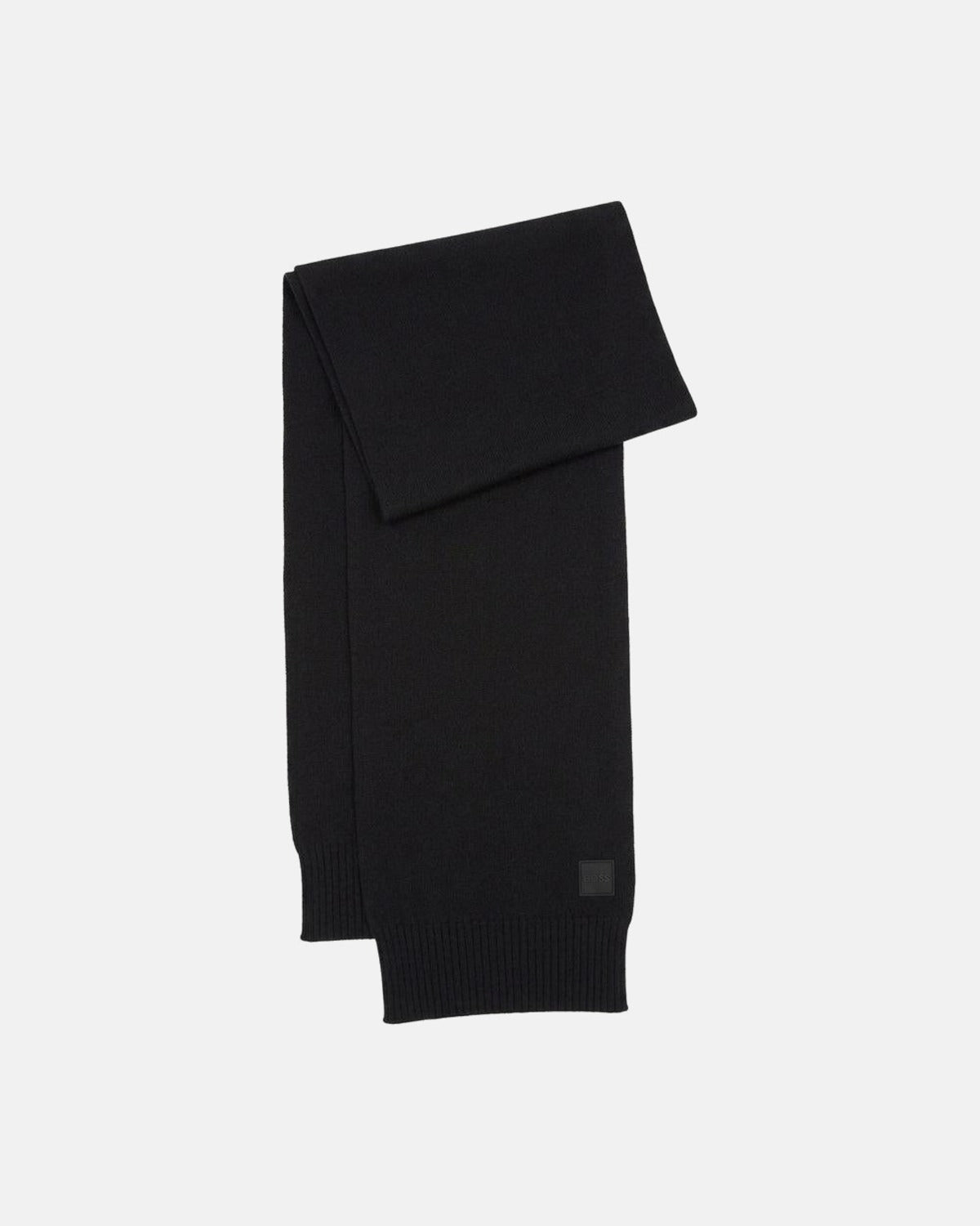 BOSS Akaio Knitted Scarf Black | Northern Threads Designer Menswear