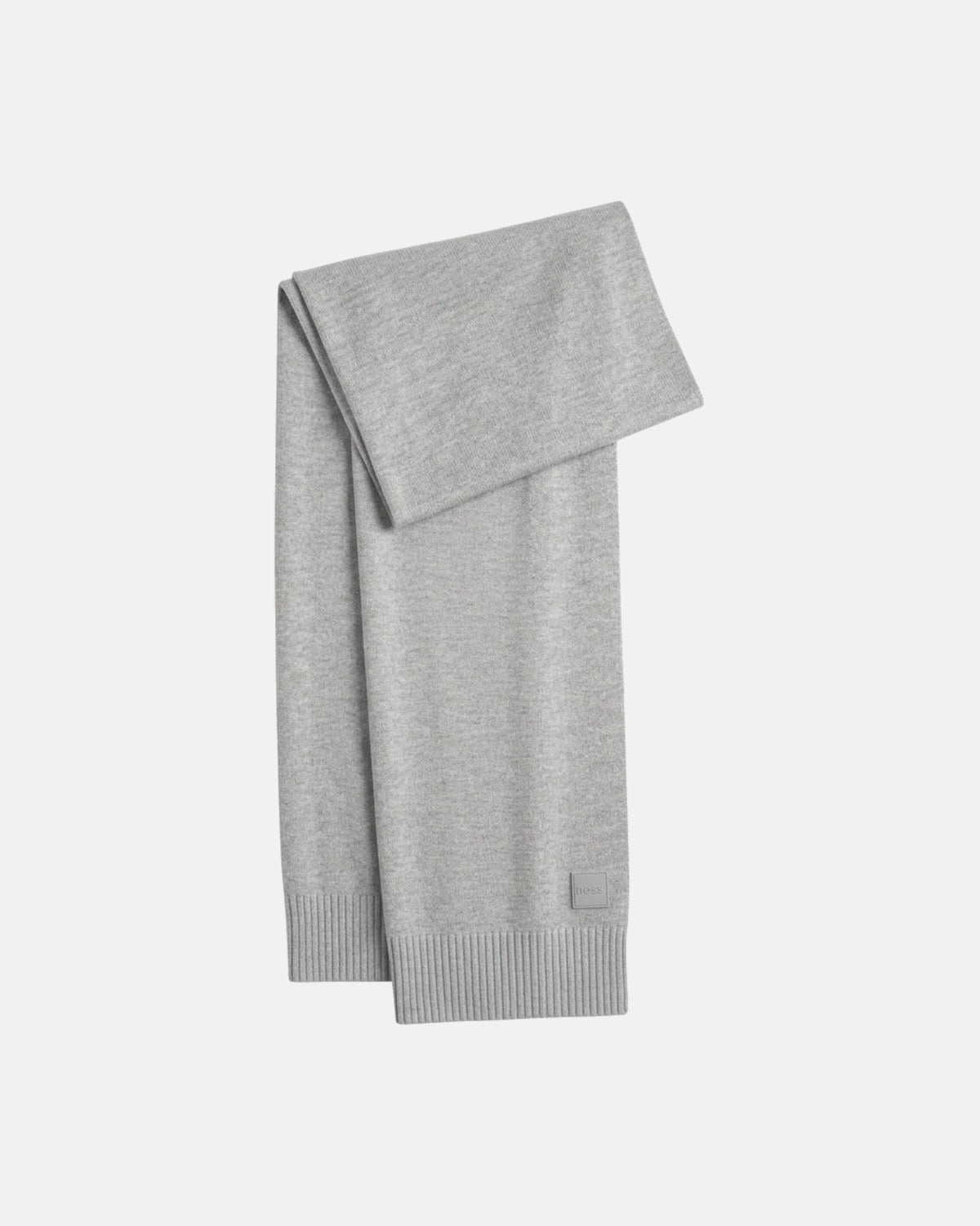 BOSS Akaio Knitted Scarf Silver | Northern Threads Designer Menswear