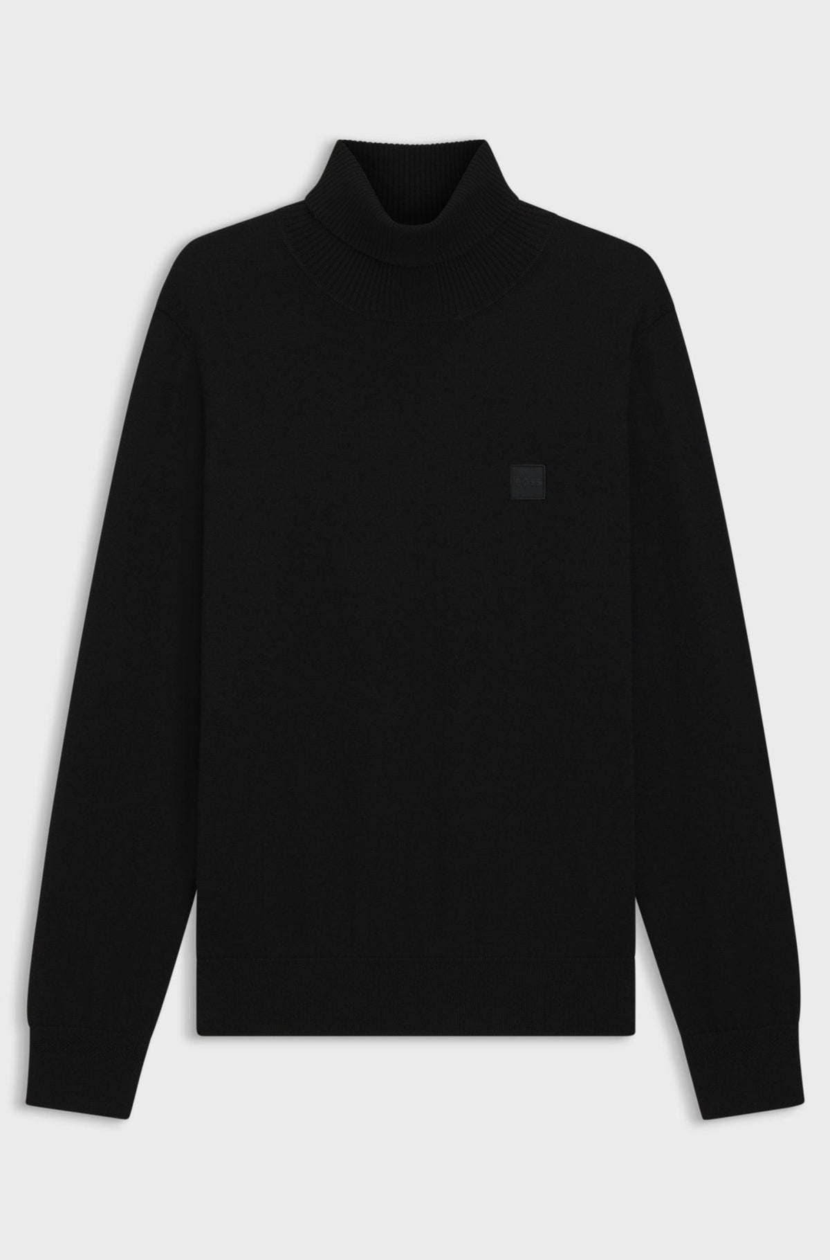 BOSS Akiro Roll Neck Logo Jumper Black | Northern Threads Designer Menswear