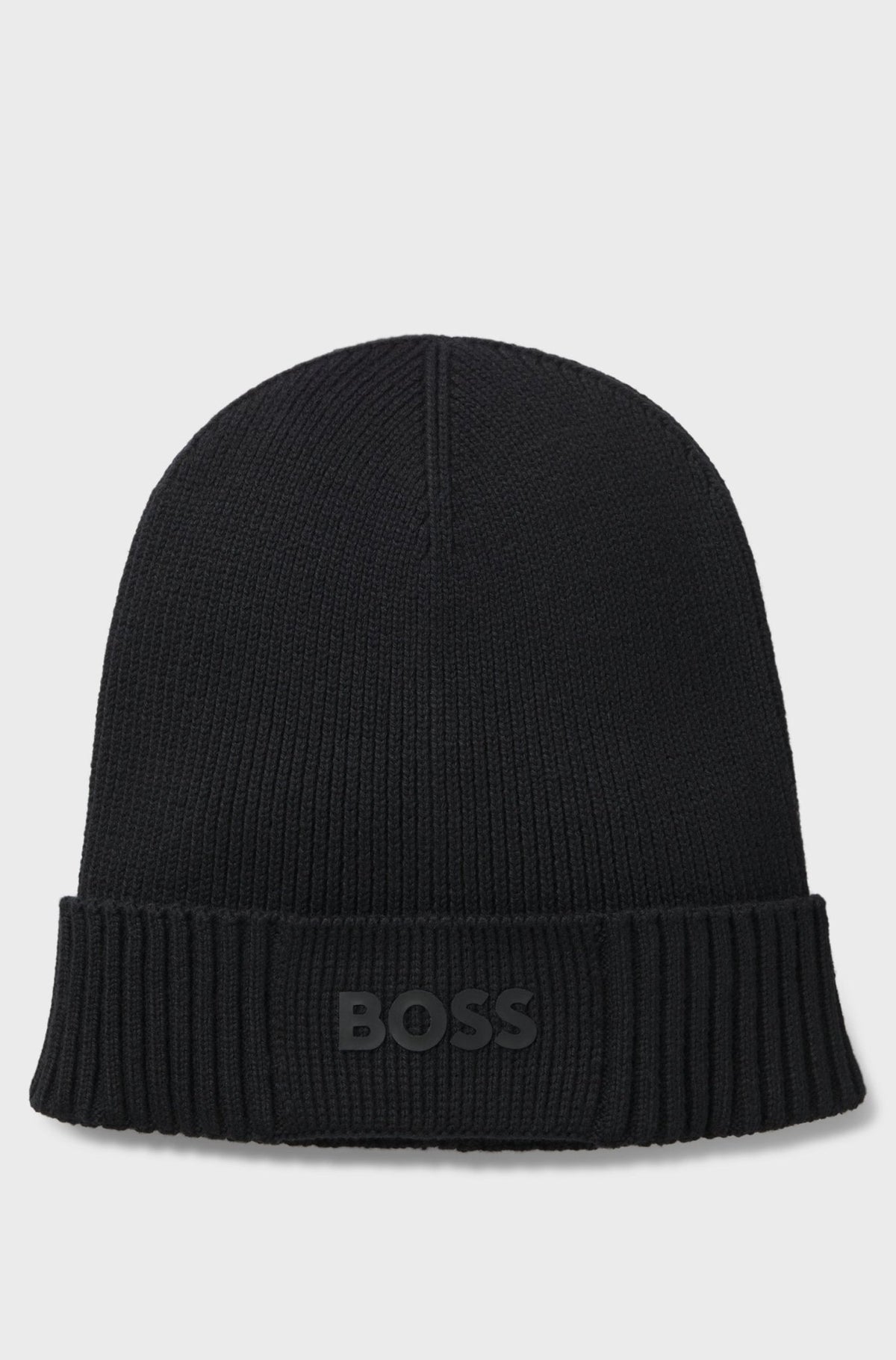 BOSS Asic Logo Beanie Hat Black | Northern Threads Designer Menswear