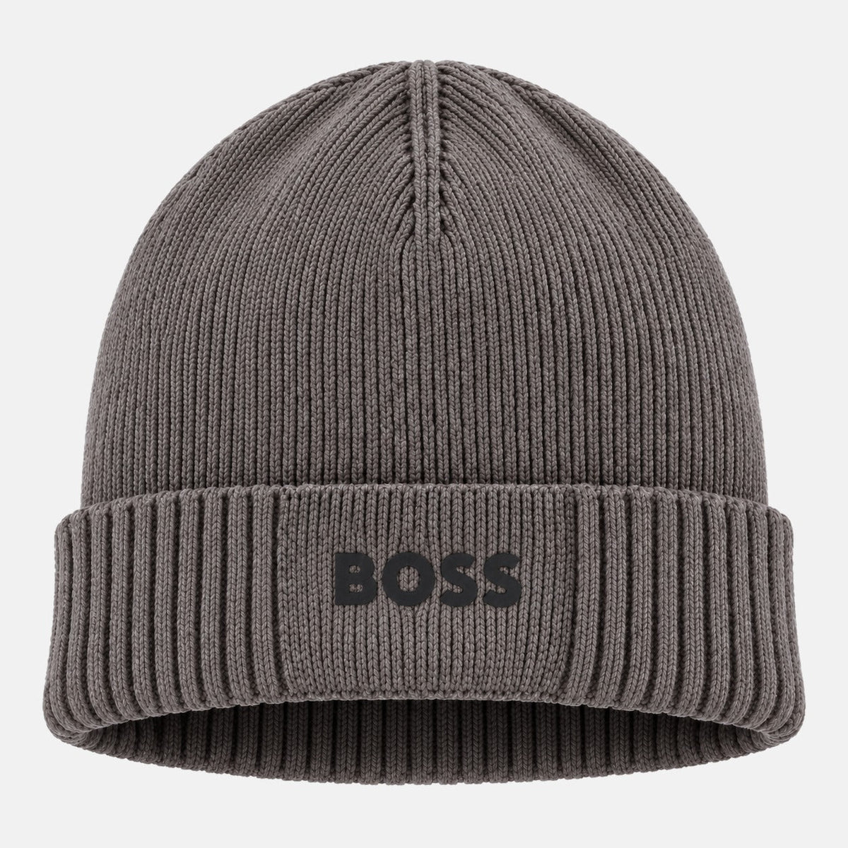 BOSS Asic Logo Beanie Hat Grey | Northern Threads Designer Menswear
