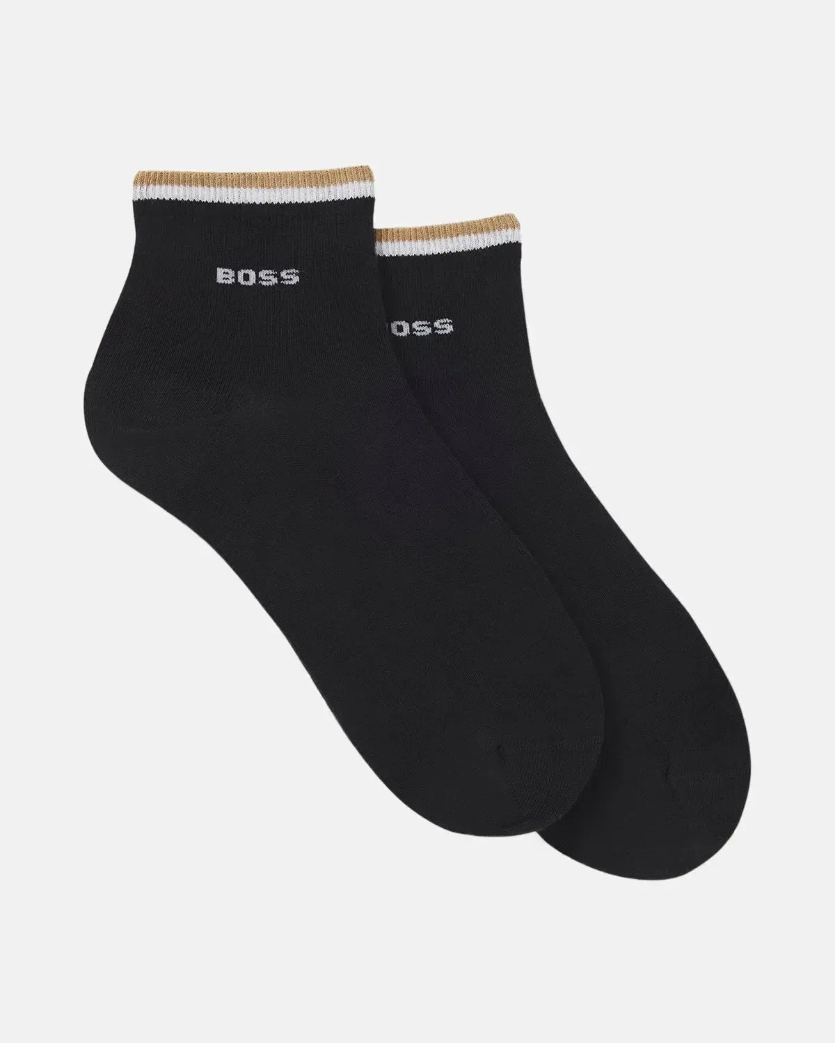 BOSS-BOSS 2-PACK STRIPE LOGO SHORT SOCKS BLACK-NORTHERN THREADS DESIGNER MENSWEAR
