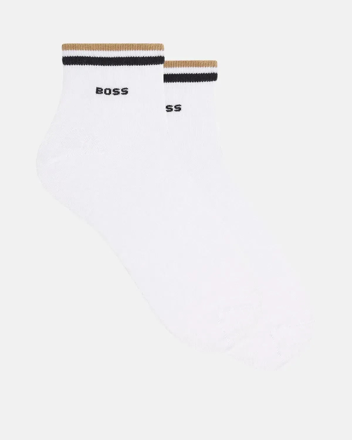 BOSS-BOSS 2-PACK STRIPE LOGO SHORT SOCKS WHITE-NORTHERN THREADS DESIGNER MENSWEAR