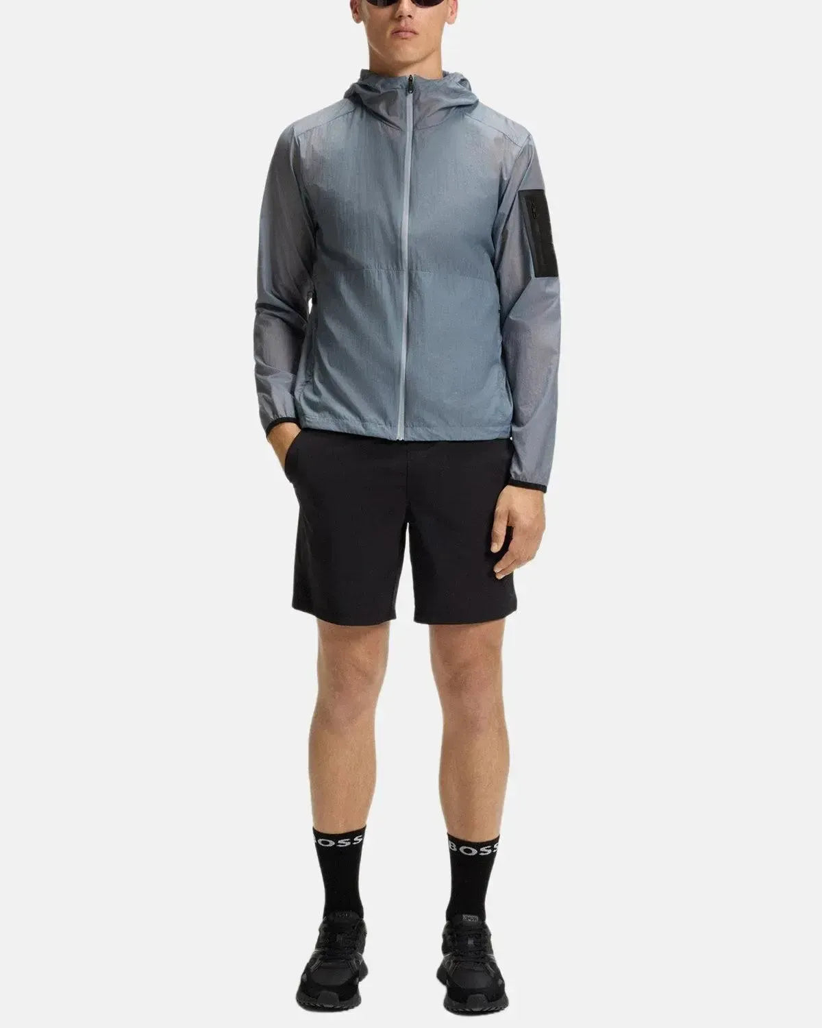 BOSS-BOSS AIRYNIX LIGHTWEIGHT WATER REPELLENT JACKET GREY-NORTHERN THREADS DESIGNER MENSWEAR
