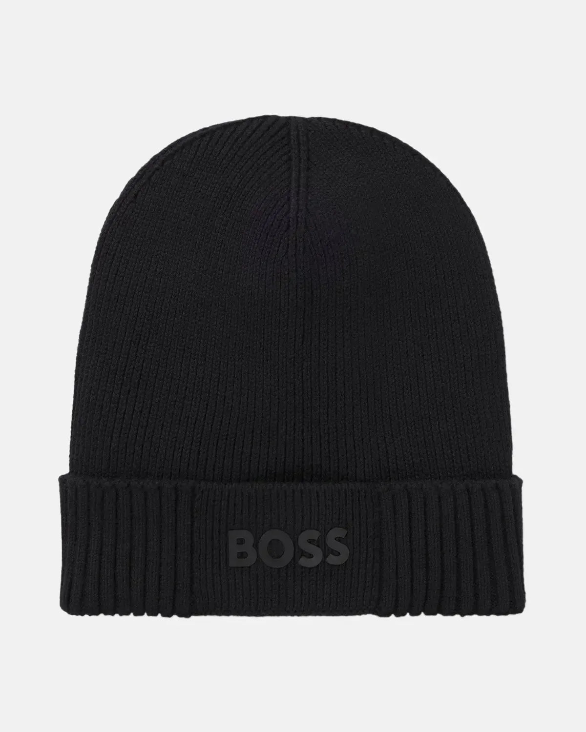 BOSS-BOSS ASIC-X COTTON WOOL BEANIE BLACK-NORTHERN THREADS DESIGNER MENSWEAR