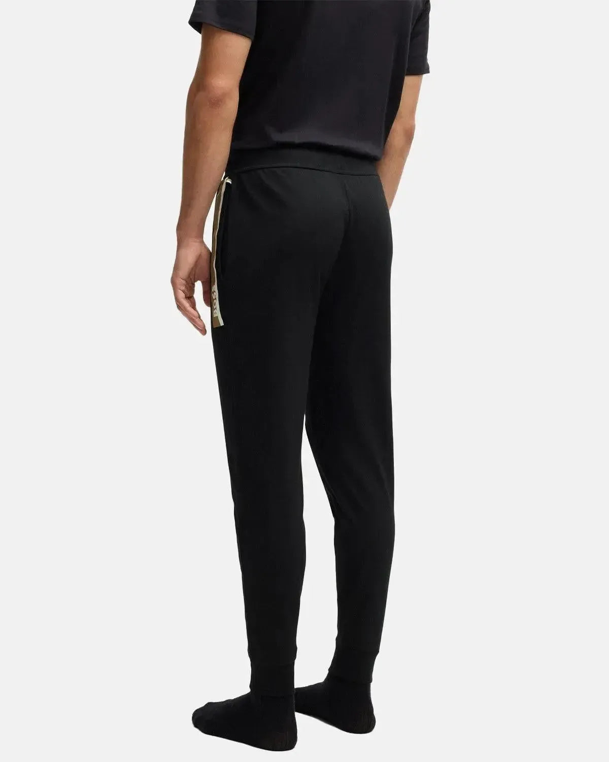 BOSS-BOSS AUTHENTIC STRIPE LOGO TRACKSUIT BOTTOMS BLACK-NORTHERN THREADS DESIGNER MENSWEAR