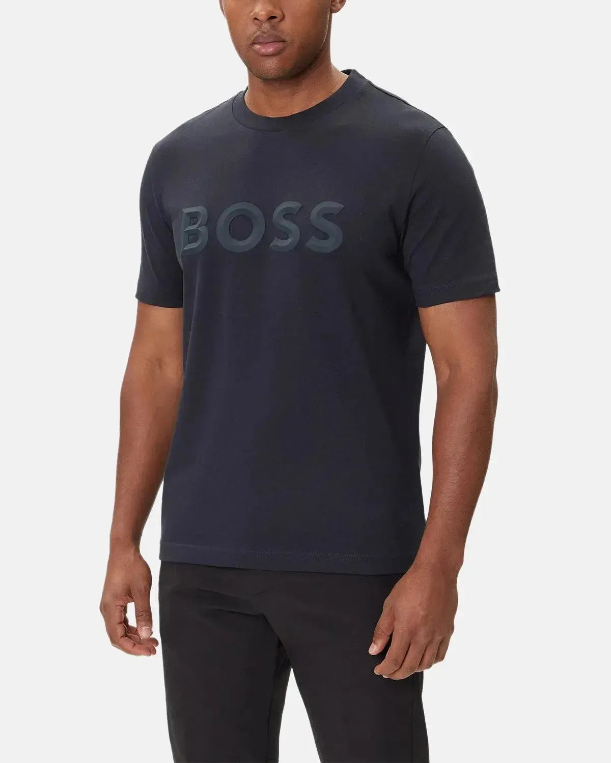 BOSS-BOSS ICONIC ZONE T-SHIRT DARK BLUE-NORTHERN THREADS DESIGNER MENSWEAR