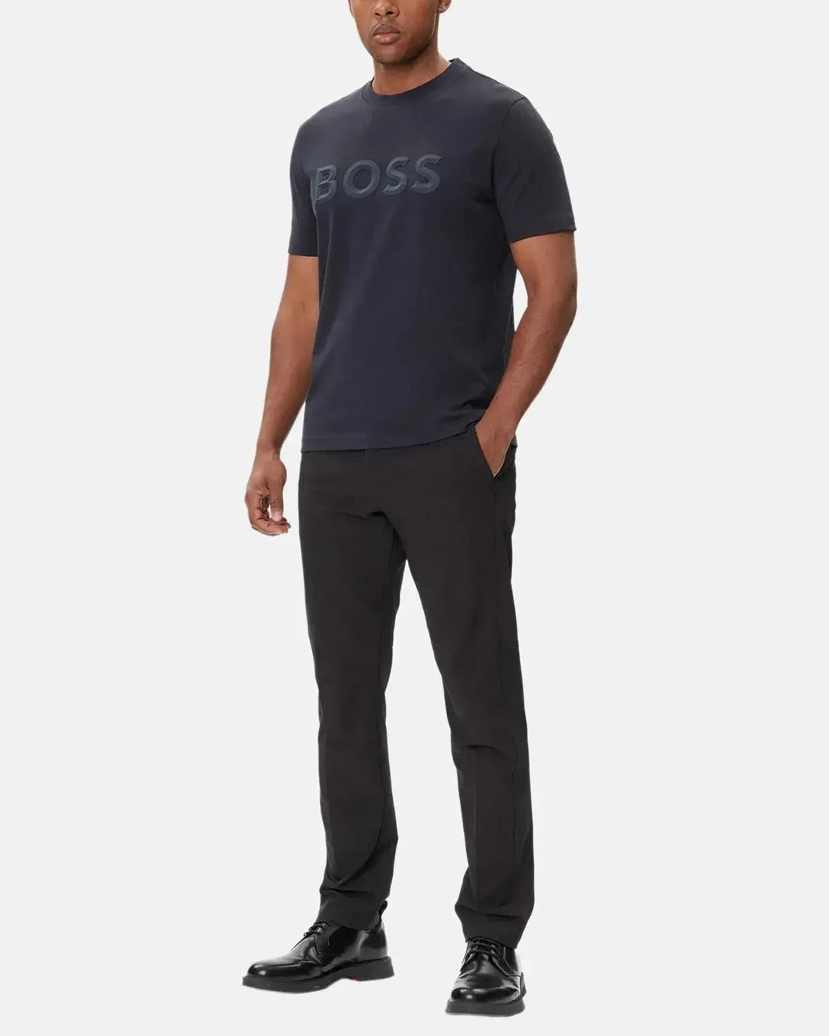 BOSS-BOSS ICONIC ZONE T-SHIRT DARK BLUE-NORTHERN THREADS DESIGNER MENSWEAR