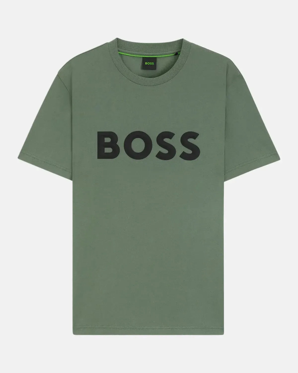 BOSS-BOSS ICONIC ZONE T-SHIRT OPEN GREEN-NORTHERN THREADS DESIGNER MENSWEAR