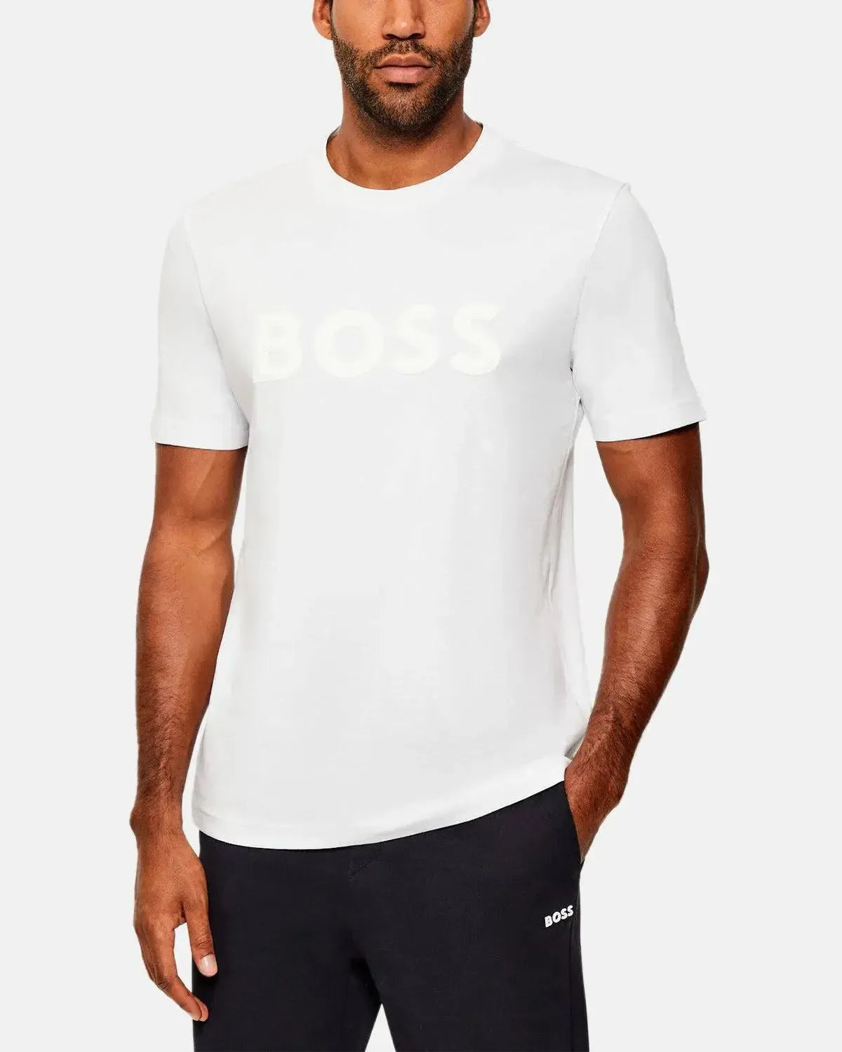 BOSS-BOSS ICONIC ZONE T-SHIRT WHITE-NORTHERN THREADS DESIGNER MENSWEAR