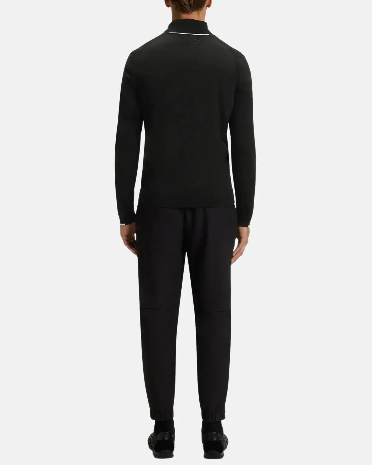 BOSS-BOSS K-EVERX 1/4 ZIP COTTON KNIT BLACK-NORTHERN THREADS DESIGNER MENSWEAR