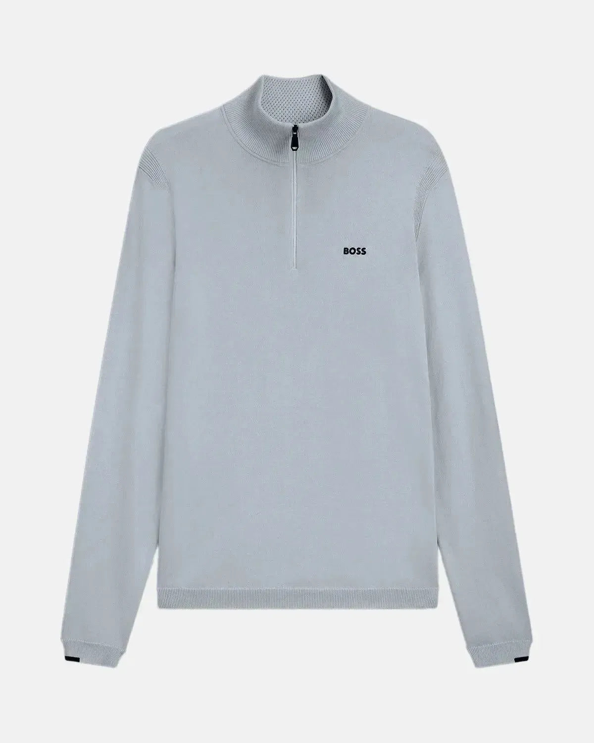 BOSS-BOSS K-EVERX 1/4 ZIP COTTON KNIT GREY-NORTHERN THREADS DESIGNER MENSWEAR