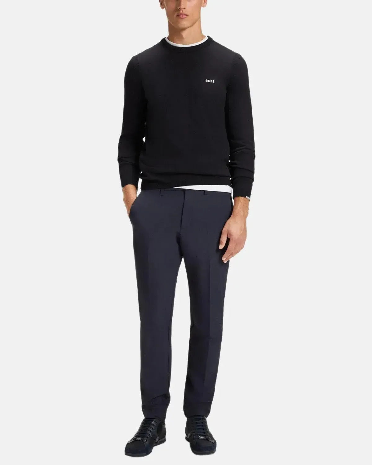 BOSS-BOSS K-EVERX CREWNECK COTTON KNIT DARK BLUE-NORTHERN THREADS DESIGNER MENSWEAR