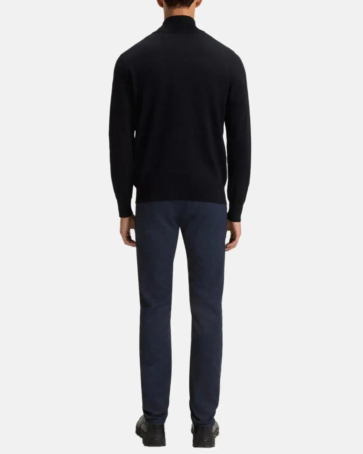 BOSS-BOSS KANOBIX 1/4 ZIP COTTON CASHMERE KNIT DARK BLUE-NORTHERN THREADS DESIGNER MENSWEAR