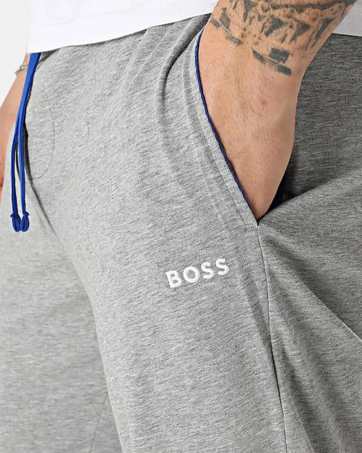 BOSS-BOSS MIX AND MATCH TRACKSUIT BOTTOMS HEATHER GREY-NORTHERN THREADS DESIGNER MENSWEAR