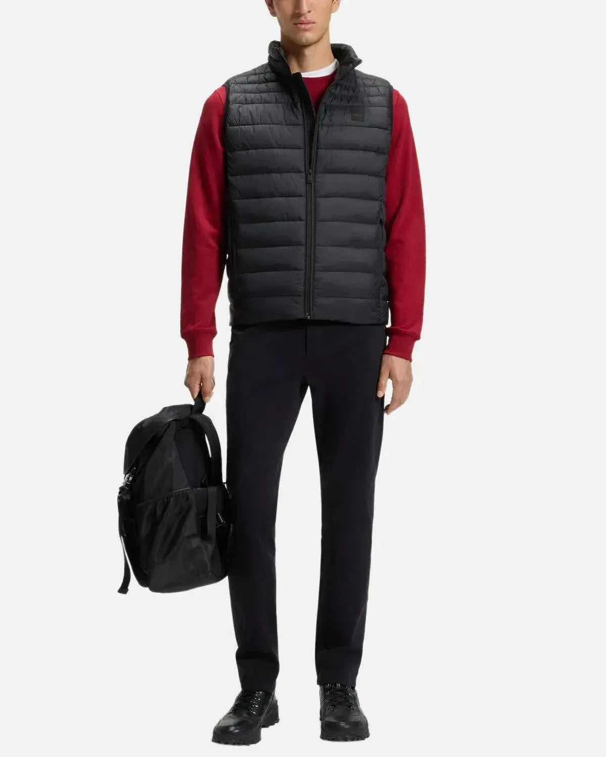 BOSS-BOSS ODEN SLIM FIT PACKABLE GILET BLACK-NORTHERN THREADS DESIGNER MENSWEAR