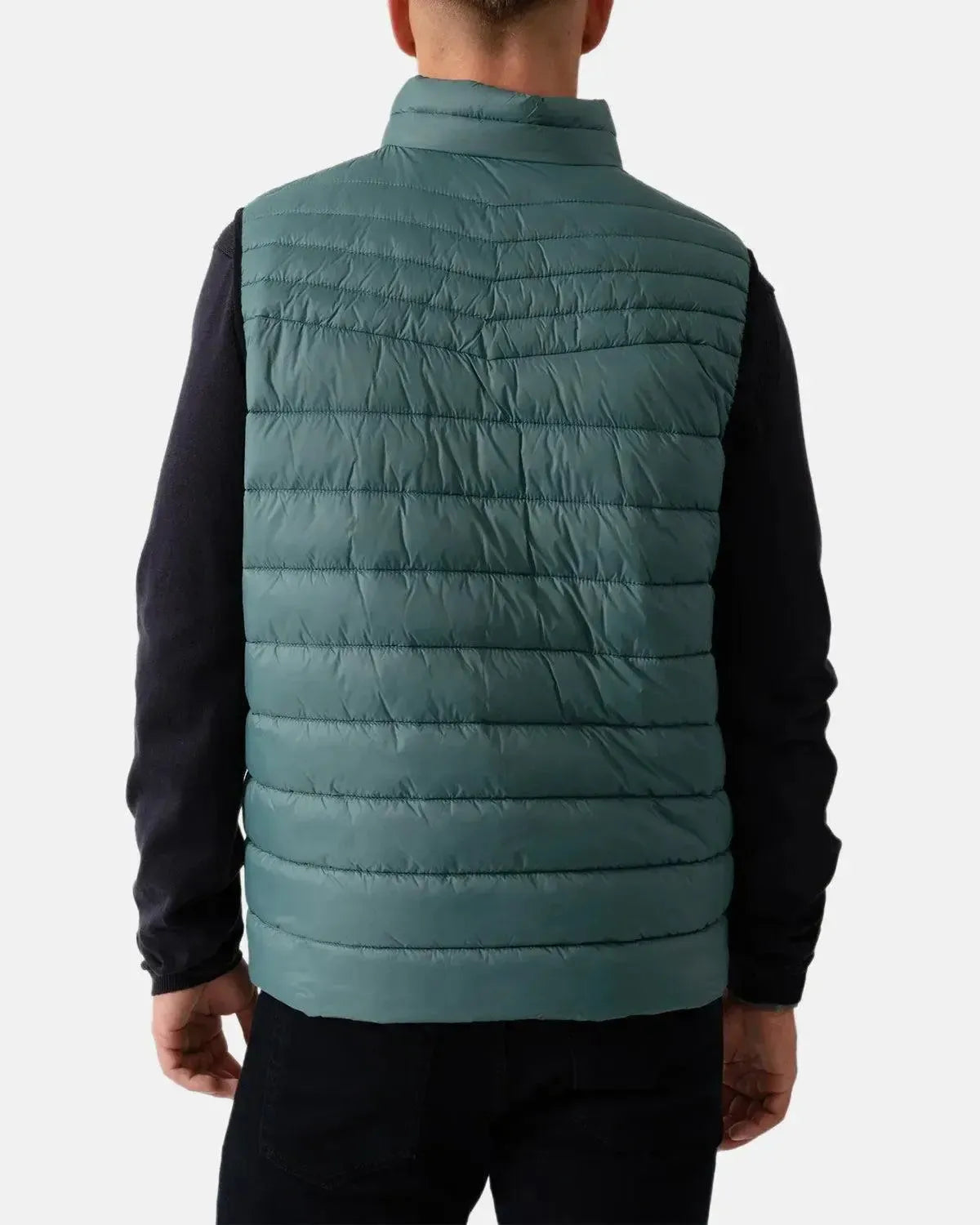 BOSS-BOSS ODEN SLIM FIT PACKABLE GILET OPEN GREEN-NORTHERN THREADS DESIGNER MENSWEAR