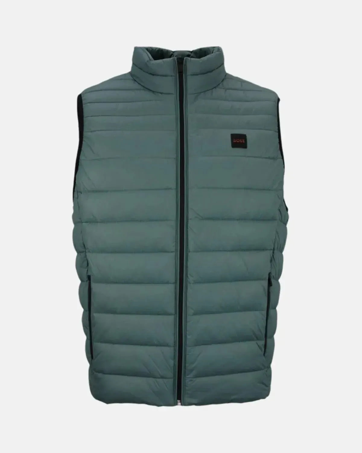 BOSS-BOSS ODEN SLIM FIT PACKABLE GILET OPEN GREEN-NORTHERN THREADS DESIGNER MENSWEAR