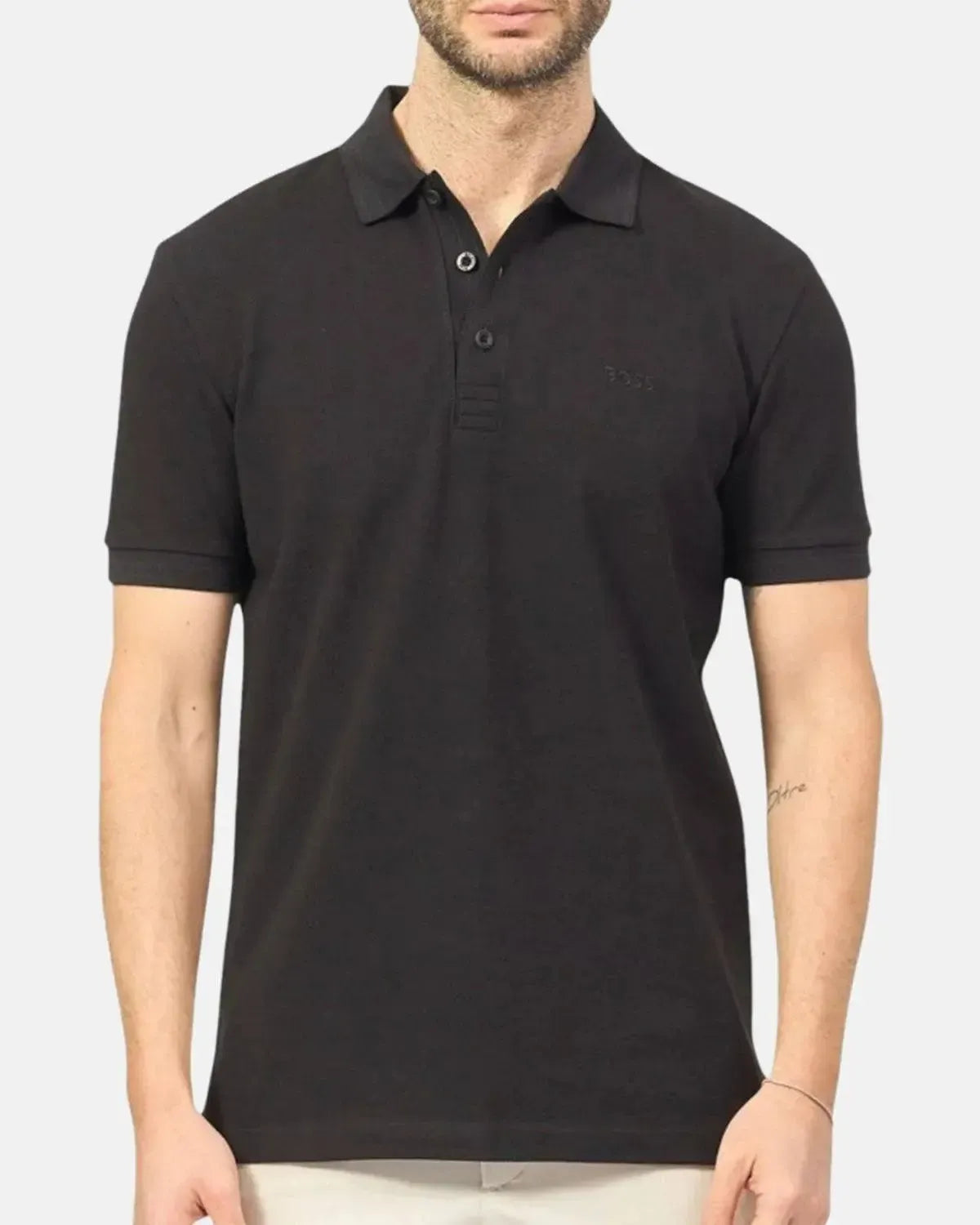BOSS-BOSS PADDY POLO SHIRT BLACK TONAL-NORTHERN THREADS DESIGNER MENSWEAR
