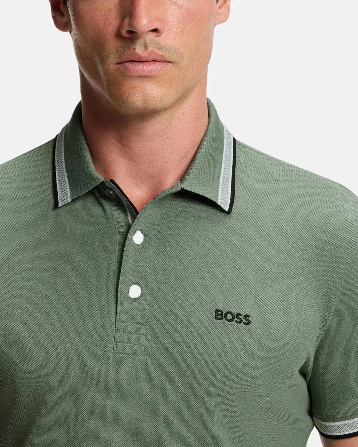 BOSS-BOSS PADDY POLO SHIRT MID GREEN-NORTHERN THREADS DESIGNER MENSWEAR