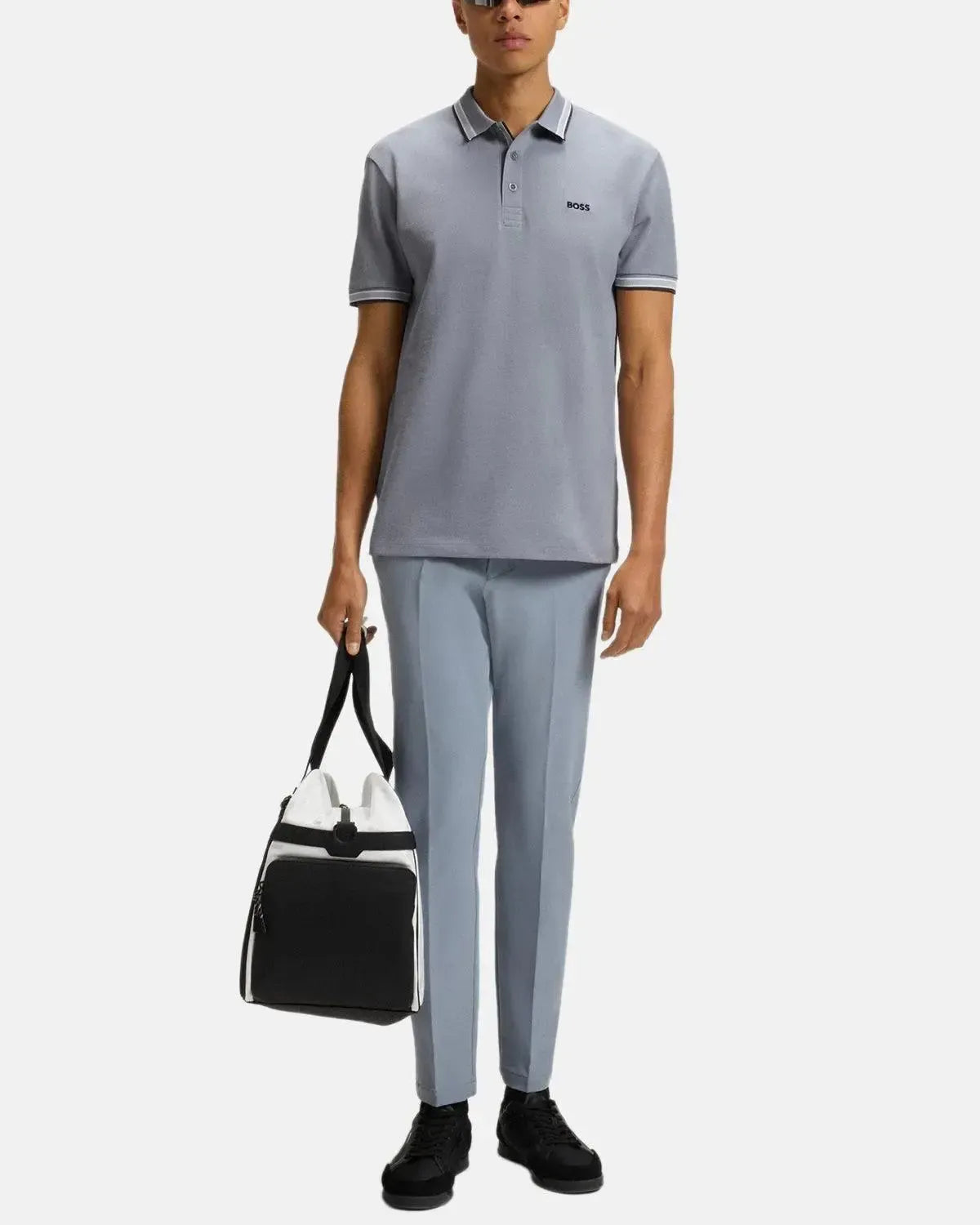 BOSS-BOSS PADDY POLO SHIRT MID GREY-NORTHERN THREADS DESIGNER MENSWEAR