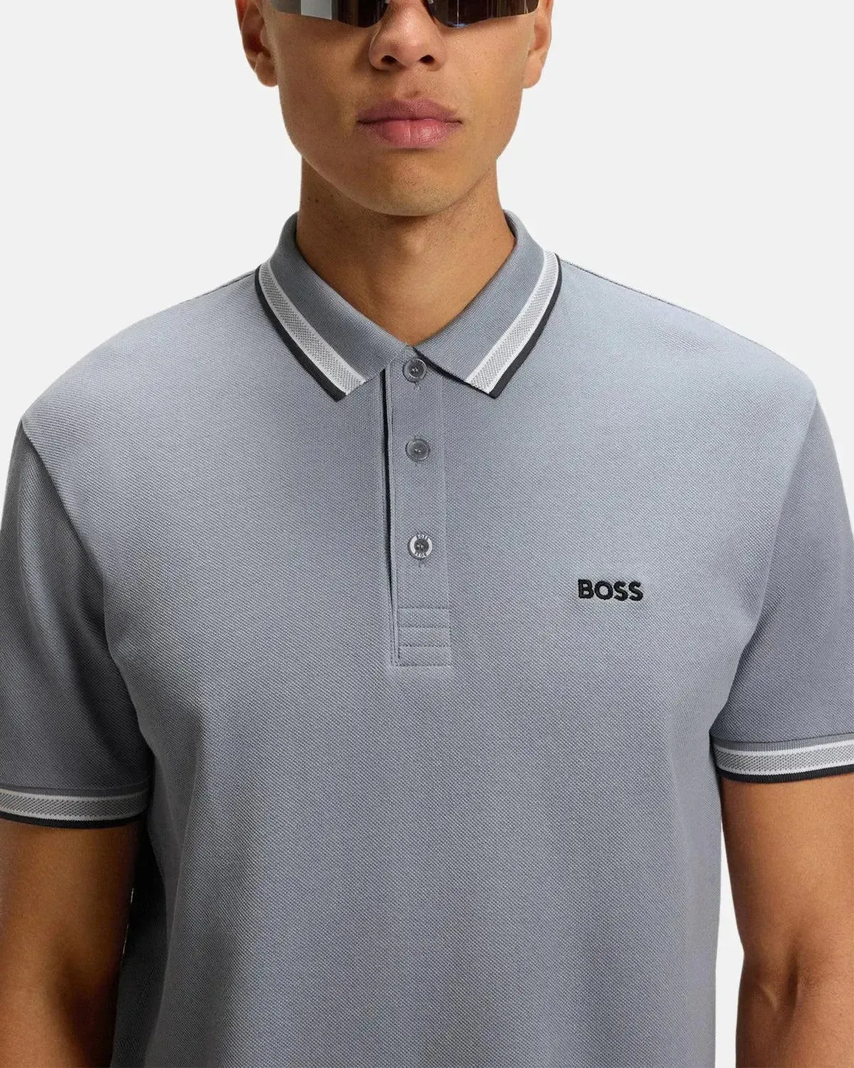 BOSS-BOSS PADDY POLO SHIRT MID GREY-NORTHERN THREADS DESIGNER MENSWEAR