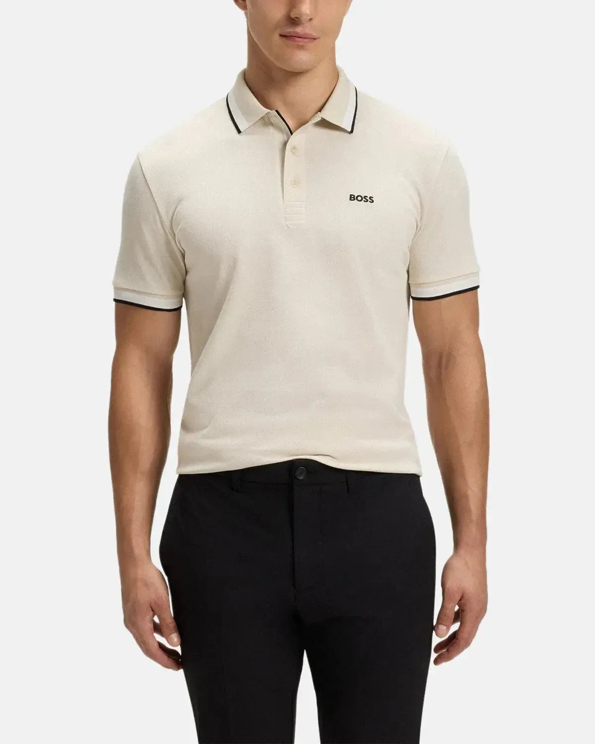BOSS-BOSS PADDY POLO SHIRT NATURAL-NORTHERN THREADS DESIGNER MENSWEAR