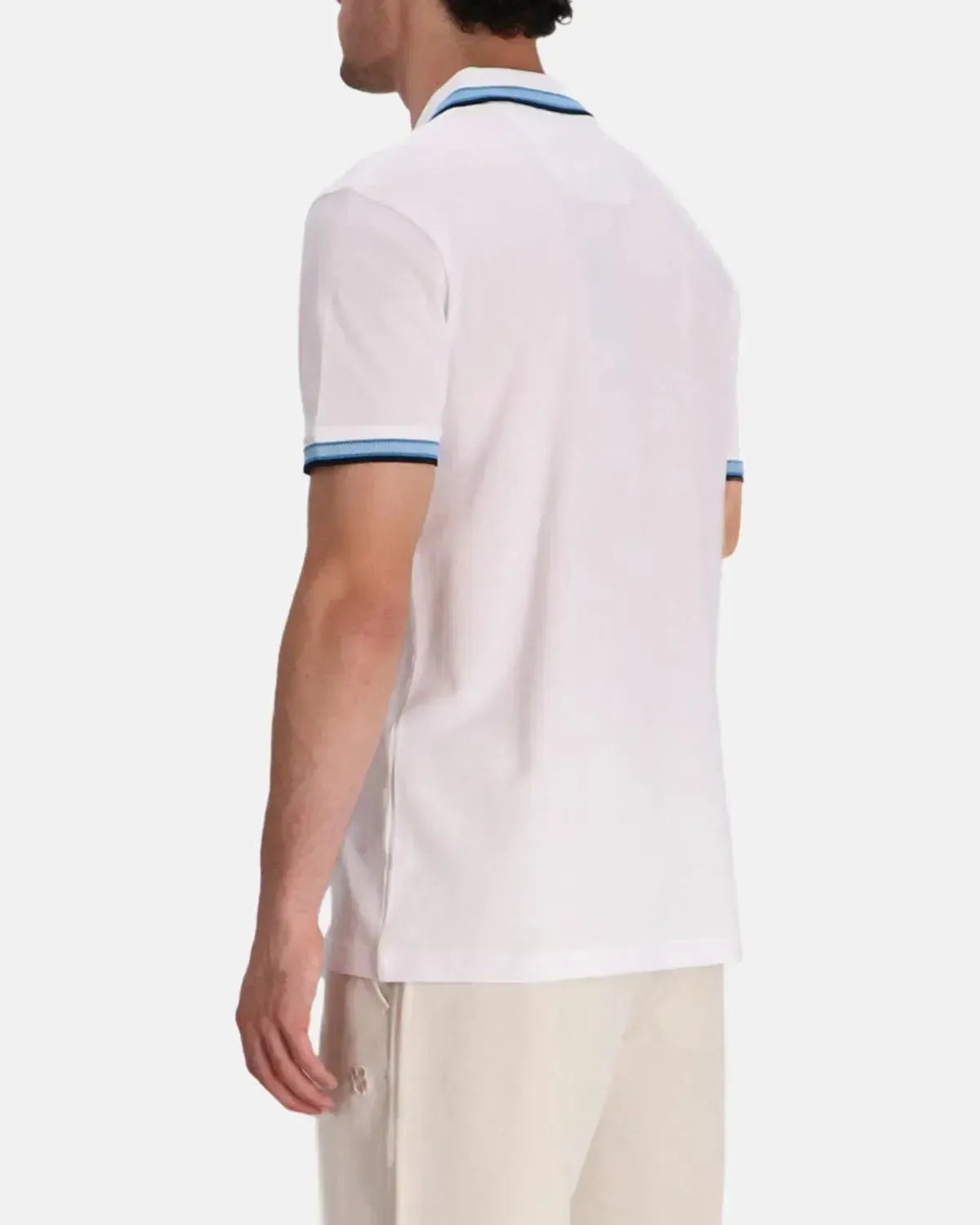 BOSS-BOSS PADDY POLO SHIRT WHITE ELECTRIC BLUE-NORTHERN THREADS DESIGNER MENSWEAR