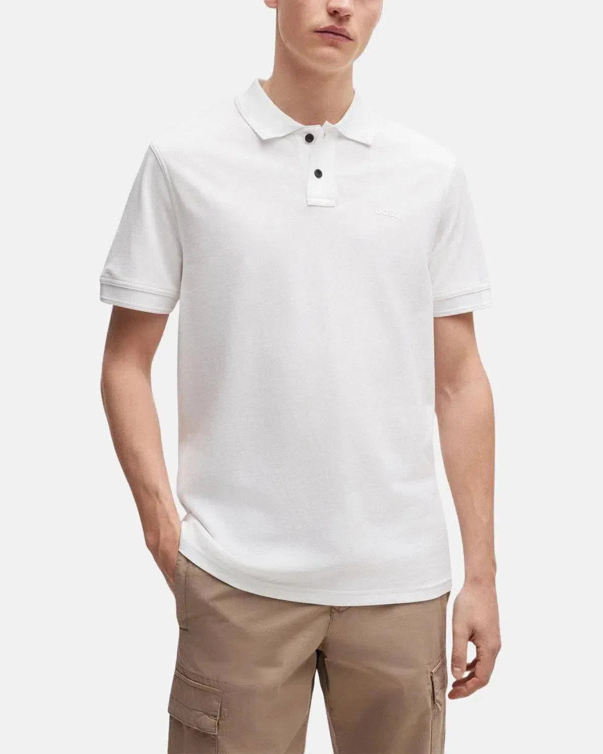 BOSS-BOSS PRIME POLO SHIRT WHITE-NORTHERN THREADS DESIGNER MENSWEAR