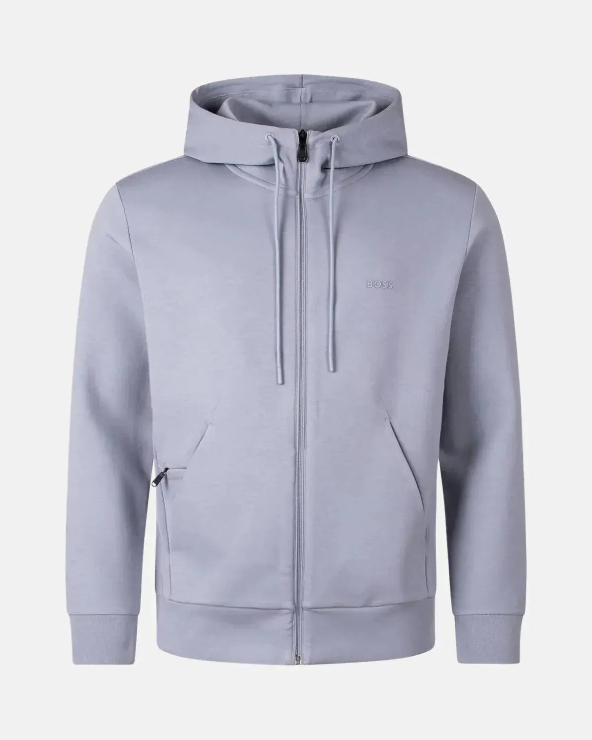 BOSS-BOSS SAGGY STRETCH COTTON ZIP HOODIE GREY-NORTHERN THREADS DESIGNER MENSWEAR
