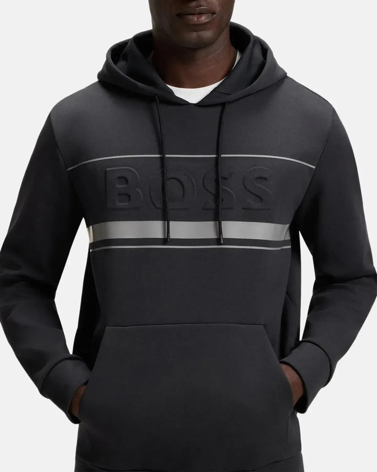 BOSS-BOSS SOODY ZONE EMBOSSED LOGO HOODIE DARK BLUE-NORTHERN THREADS DESIGNER MENSWEAR