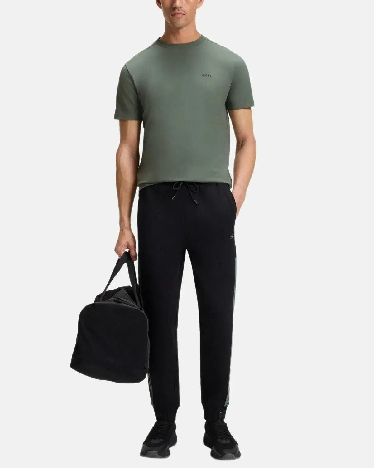 BOSS-BOSS STRETCH COTTON LOGO T-SHIRT GREEN-NORTHERN THREADS DESIGNER MENSWEAR