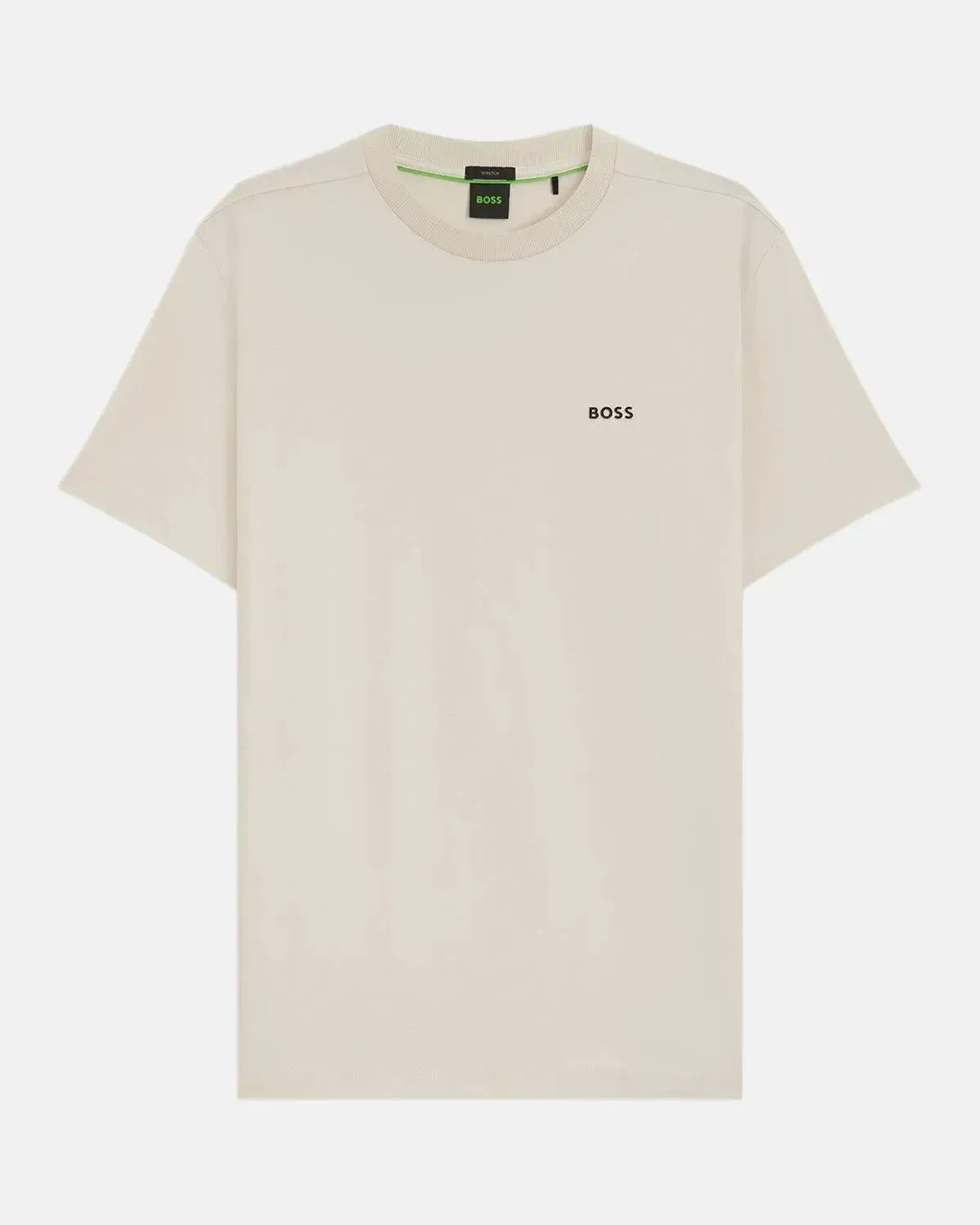 BOSS-BOSS STRETCH COTTON LOGO T-SHIRT NATURAL-NORTHERN THREADS DESIGNER MENSWEAR