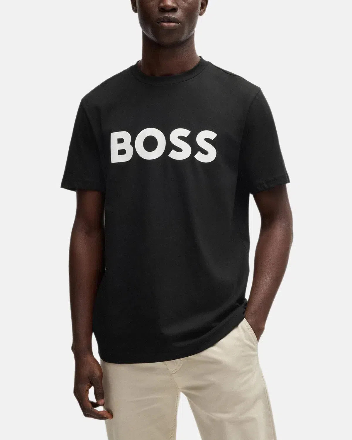 BOSS-BOSS STYLE THINKING 1 T-SHIRT BLACK WHITE-NORTHERN THREADS DESIGNER MENSWEAR