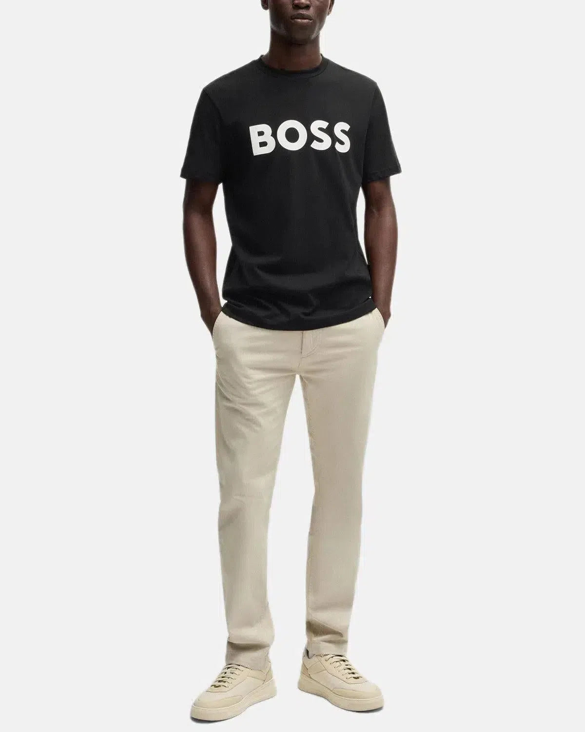 BOSS-BOSS STYLE THINKING 1 T-SHIRT BLACK WHITE-NORTHERN THREADS DESIGNER MENSWEAR