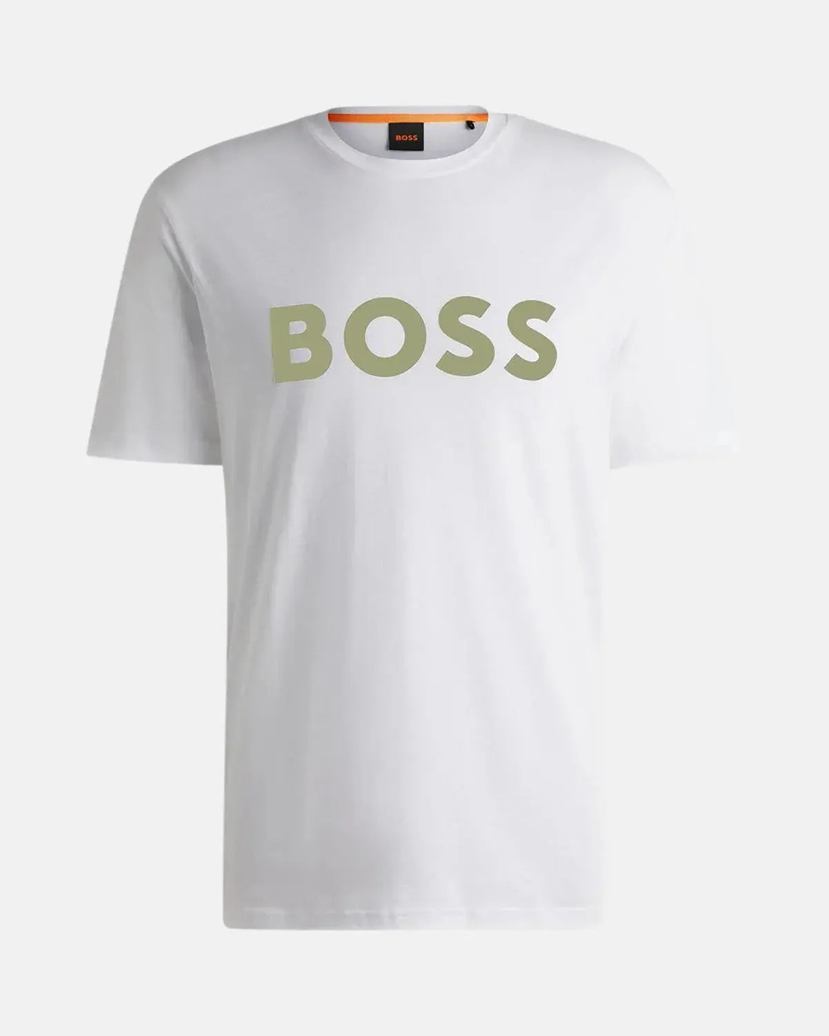 BOSS-BOSS STYLE THINKING 1 T-SHIRT WHITE KHAKI-NORTHERN THREADS DESIGNER MENSWEAR