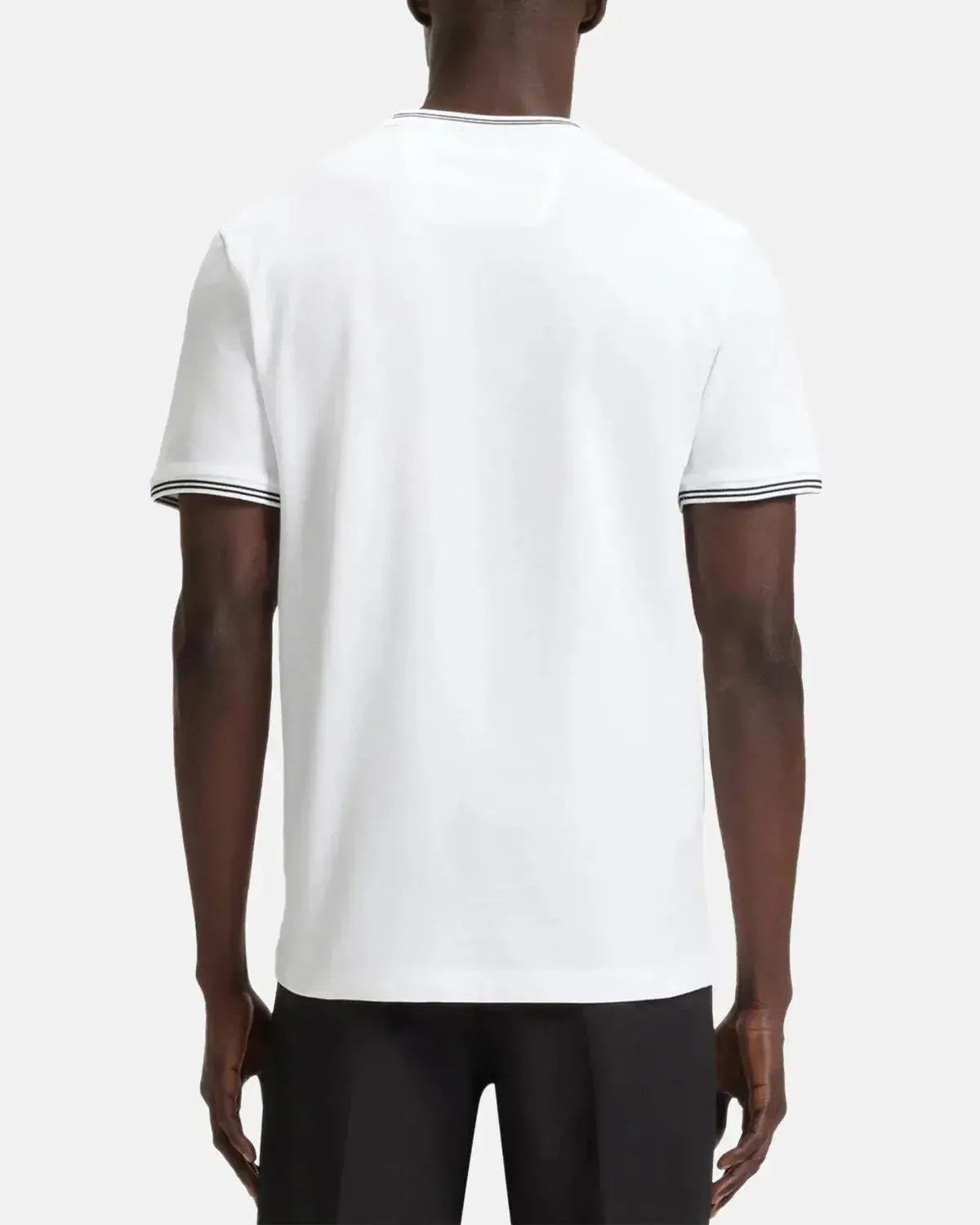 BOSS-BOSS TAUL STRETCH COTTON TIPPED T-SHIRT WHITE-NORTHERN THREADS DESIGNER MENSWEAR