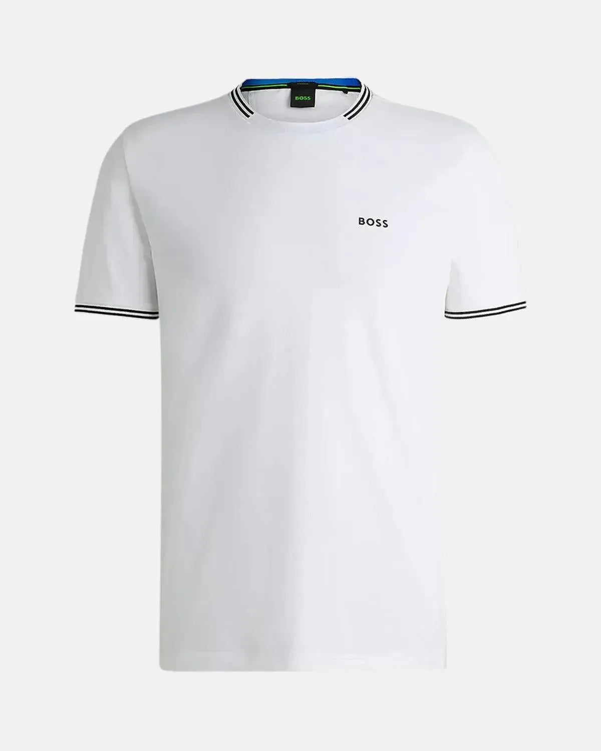 BOSS-BOSS TAUL STRETCH COTTON TIPPED T-SHIRT WHITE-NORTHERN THREADS DESIGNER MENSWEAR