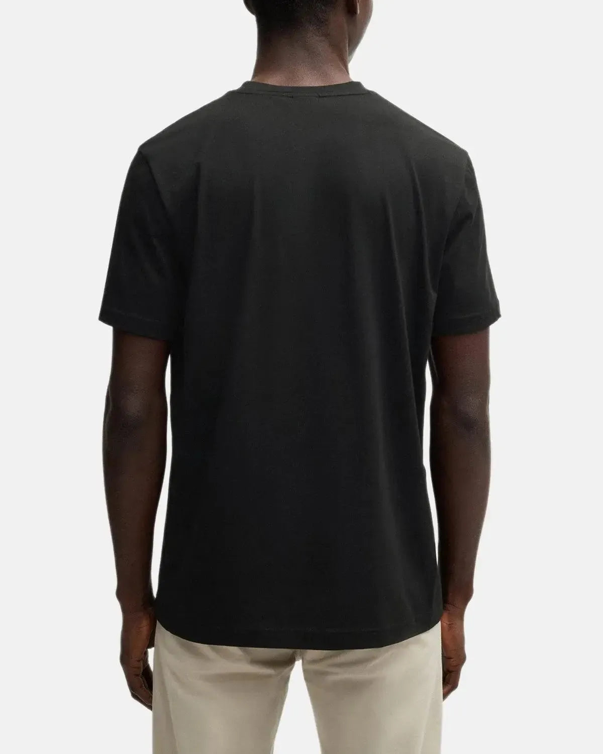 BOSS-BOSS THINKING 1 RUBBER PRINT LOGO T-SHIRT BLACK ECRU-NORTHERN THREADS DESIGNER MENSWEAR