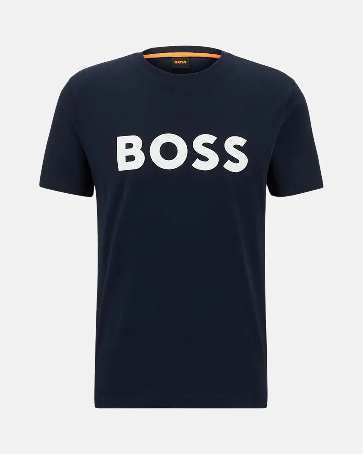 BOSS-BOSS THINKING 1 RUBBER PRINT LOGO T-SHIRT DARK BLUE-NORTHERN THREADS DESIGNER MENSWEAR