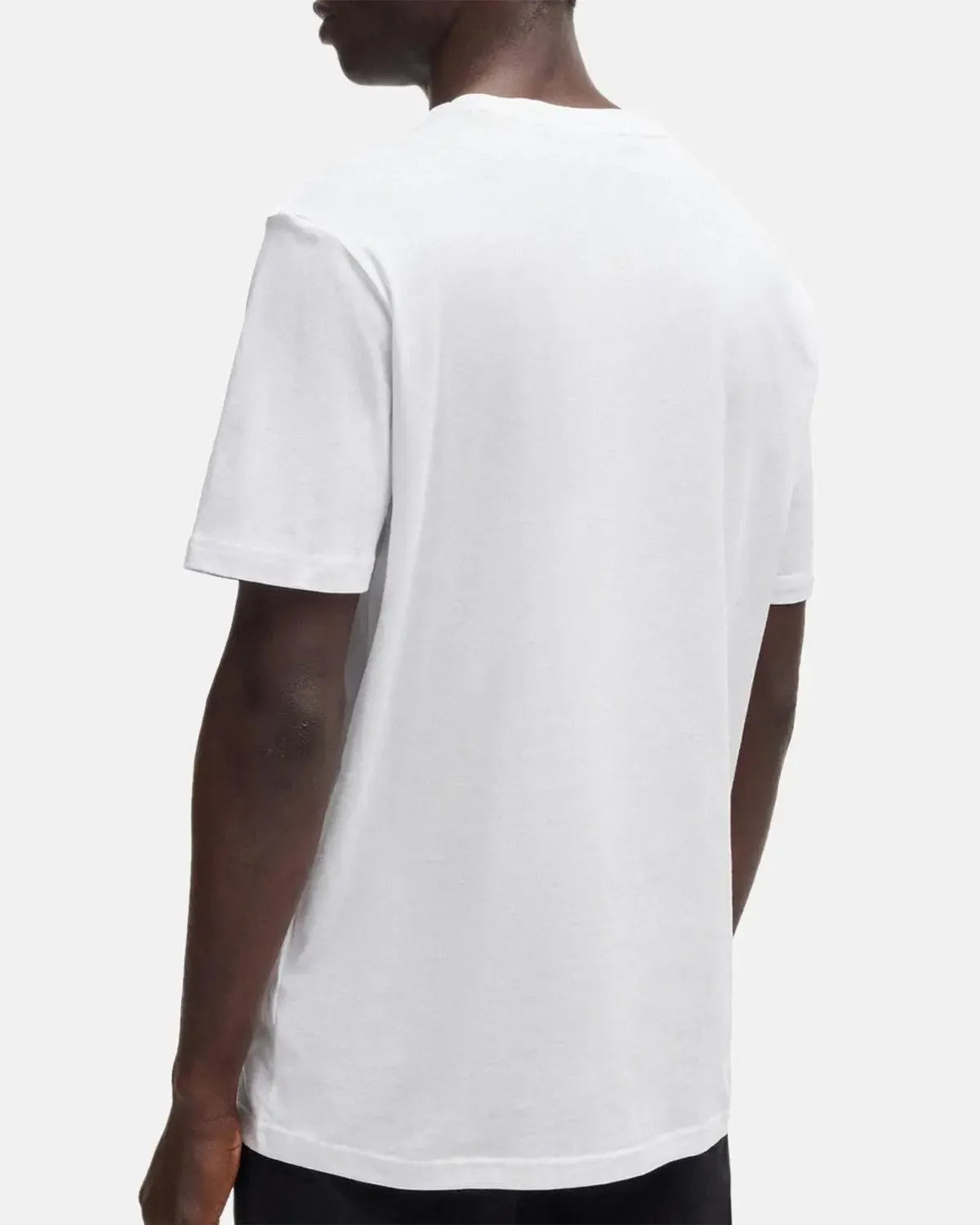 BOSS-BOSS THINKING 1 RUBBER PRINT LOGO T-SHIRT WHITE KHAKI-NORTHERN THREADS DESIGNER MENSWEAR