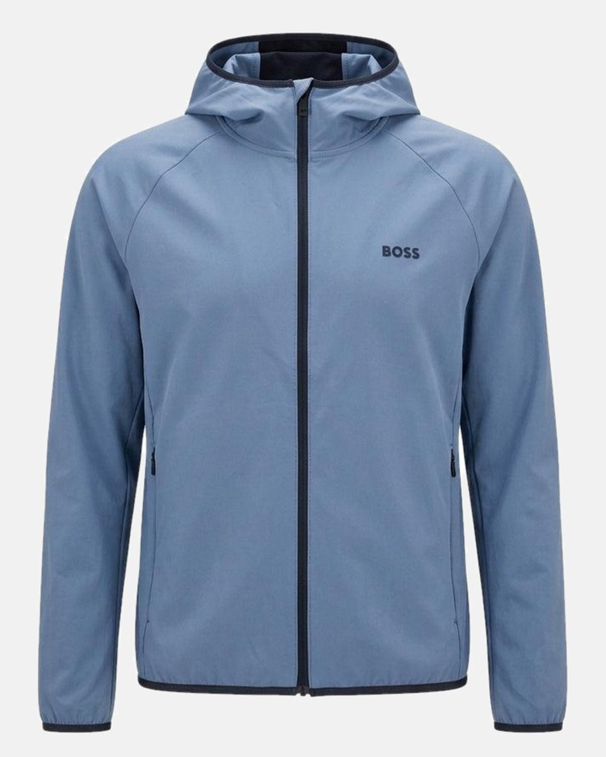 BOSS Commuter Hooded Jacket Steel Blue | Northern Threads Designer Menswear