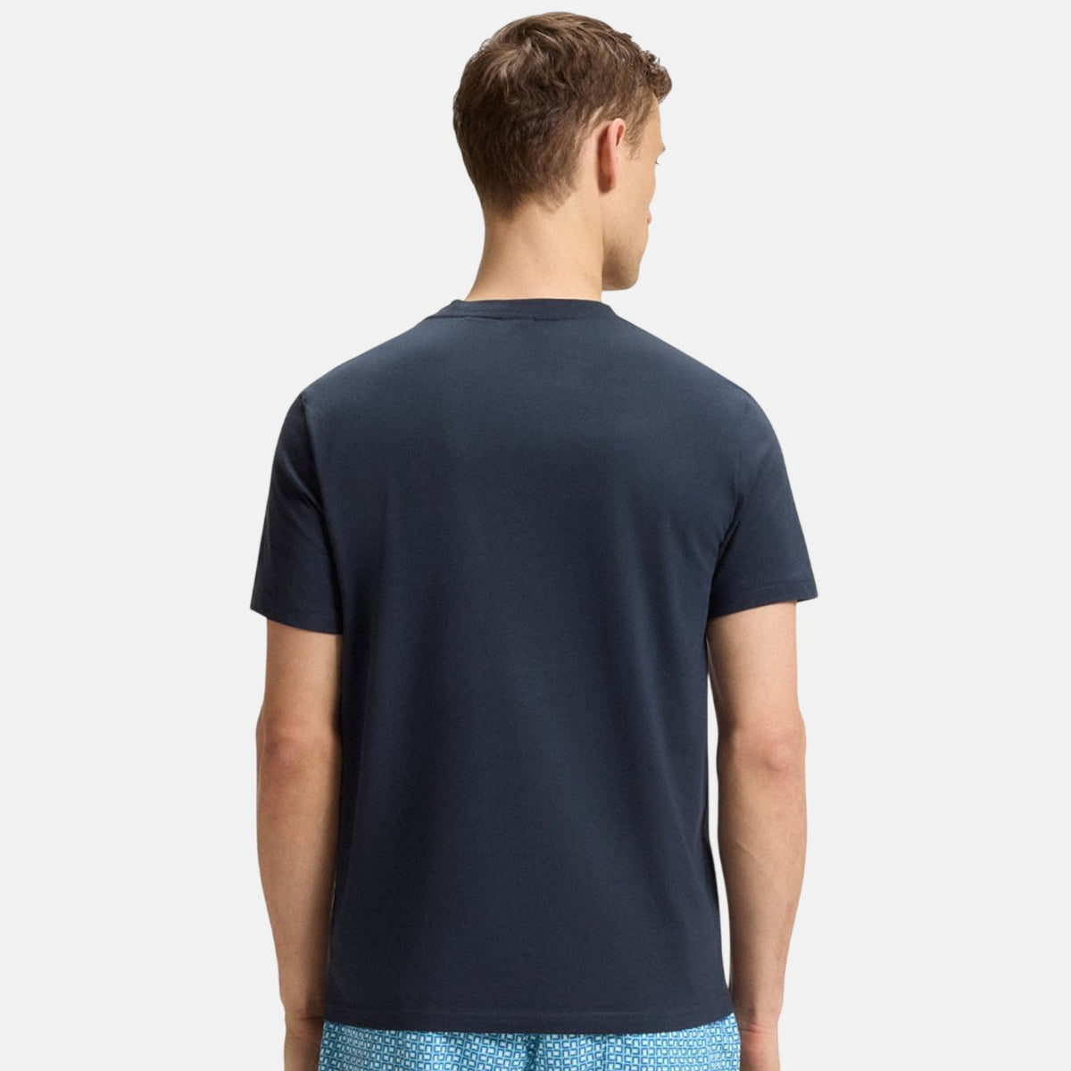 BOSS Contrast Logo RN T-Shirt Navy | Northern Threads Designer Menswear